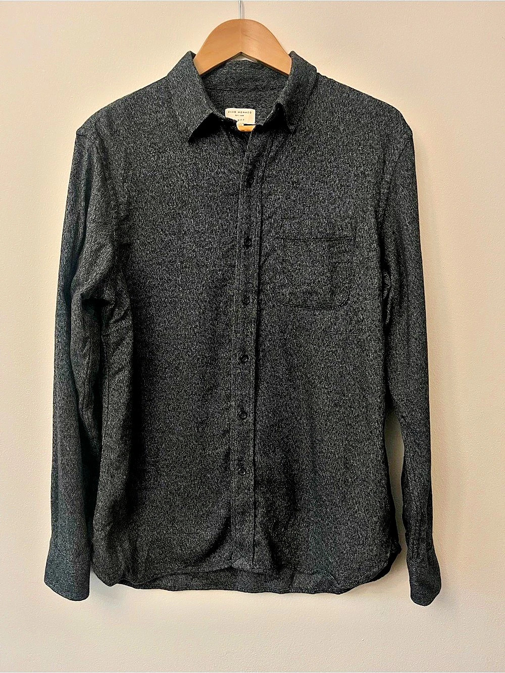 Club Monaco Slim Fit Button Down Shirt in Black Size Large Like New